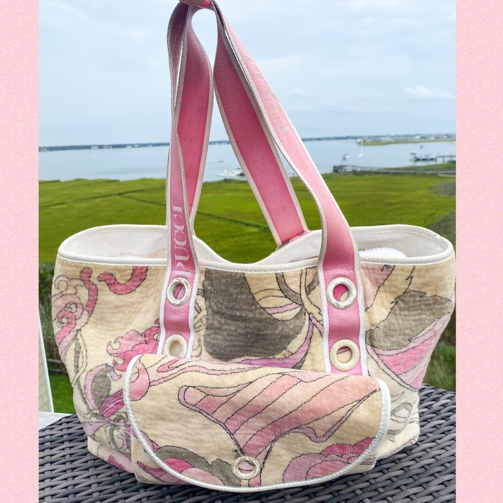 PUCCI Genuine Terry Pattern Beach Bag
